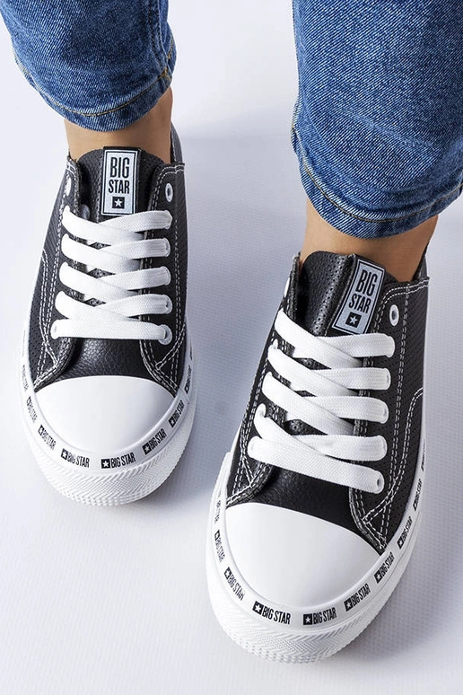 Sorte gennembrudte sneakers Big Star...