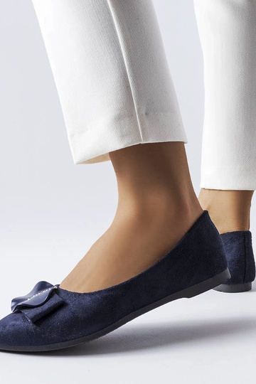 Ballerines bleu marine ornées de zircons Rémy 2