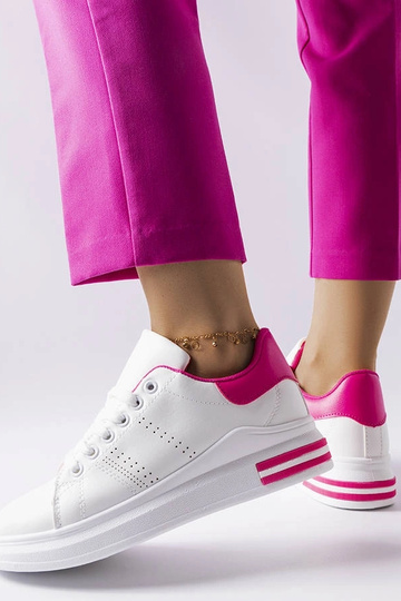 Hvide sneakers med lyserød...