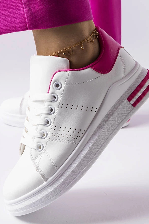 Weiße Sneaker mit rosa Akzent Davisson Weiße Sneaker mit rosa Akzent Davisson