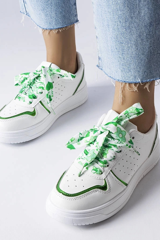 Weiße Pryor Sneakers mit Schleife Weiße Pryor Sneakers mit Schleife