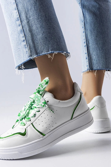 Weiße Pryor Sneakers mit Schleife 2