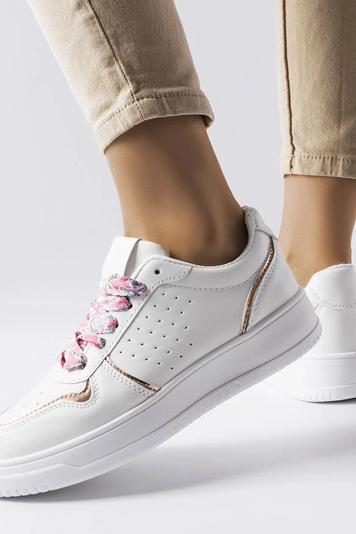 Weiße Pryor Sneakers mit Schleife Weiße Pryor Sneakers mit Schleife