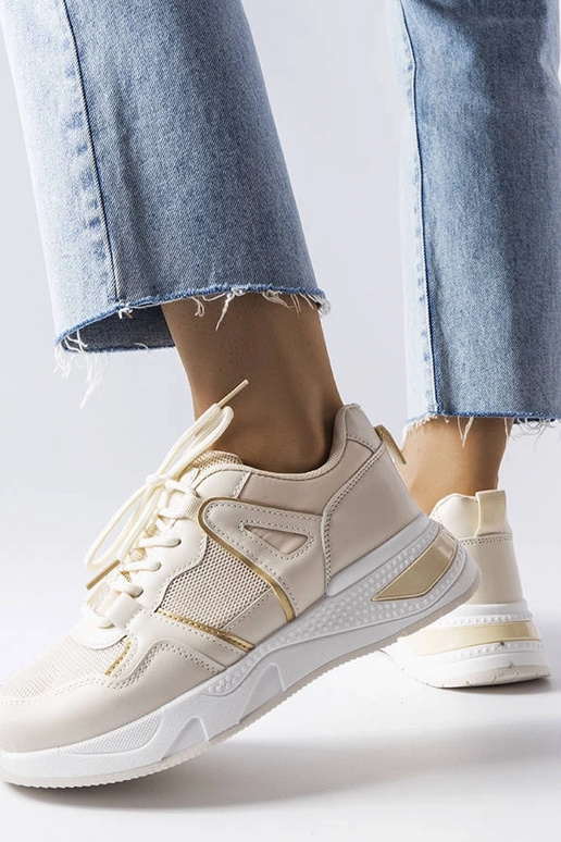 Beige Sneaker aus Materialmix Caya Beige Sneaker aus Materialmix Caya