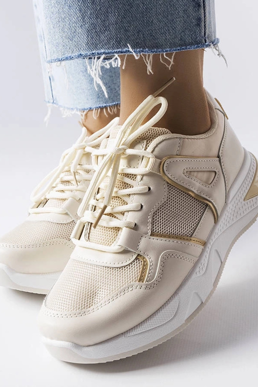 Beige Sneaker aus Materialmix Caya Beige Sneaker aus Materialmix Caya