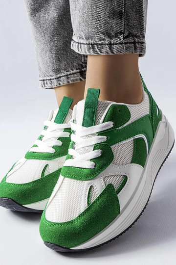 Groene sneakers van gecombineerde materialen Riel