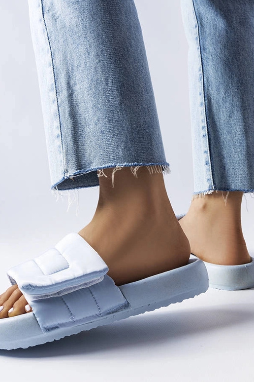 Tongs bleues à fermeture velcro Aleron