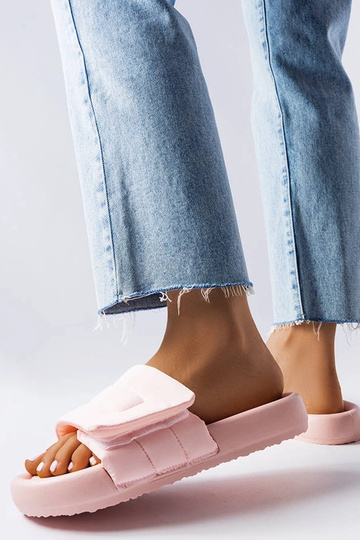 Aleron pink velcro flip flops 2