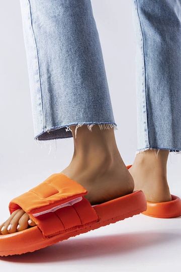 Aleron orange velcro flip flops 2