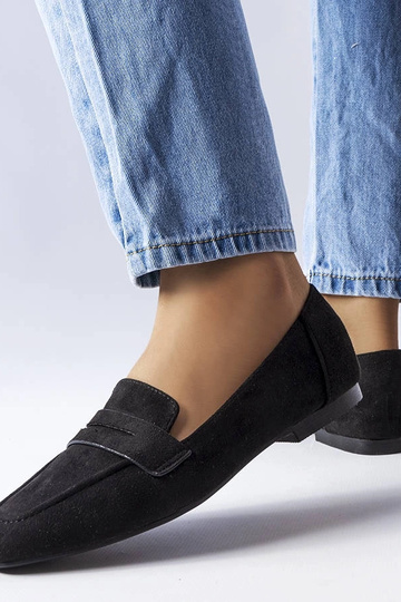 Schwarze Meileur Kunstvelours-Balletschuhe 2