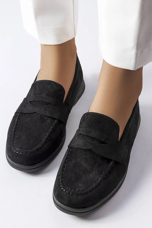 Ballerines en simili daim noires...