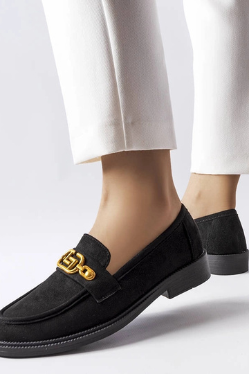 Schwarze elegante Loafer mit Ouellet-Verzierung 2