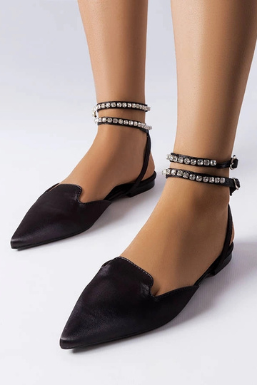 Sandales en satin noir Hewes