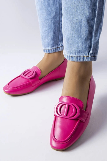 Pink Poissonnier Buckle Loafers