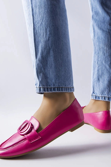Mocassins à boucle Poissonnier rose 2