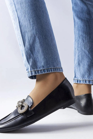 Sorte loafers med zirkoner... 2