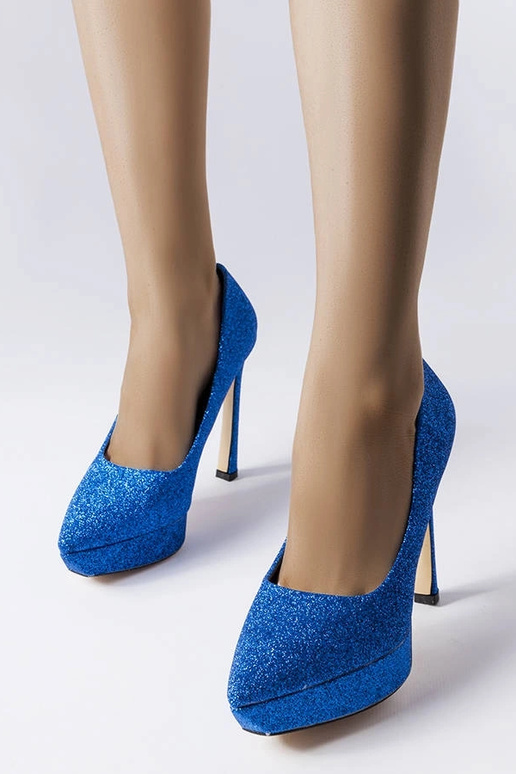 Blaue Proulx-Pumps mit Glitzer Blaue Proulx-Pumps mit Glitzer