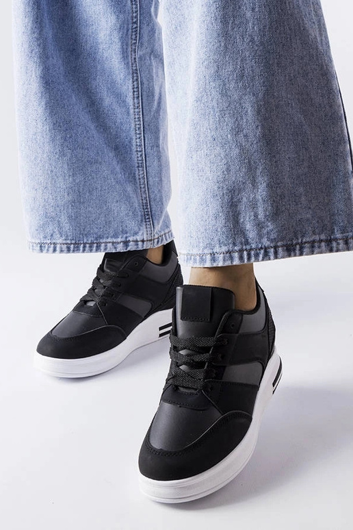 Schwarze CinqMars Keil-Sneaker Schwarze CinqMars Keil-Sneaker