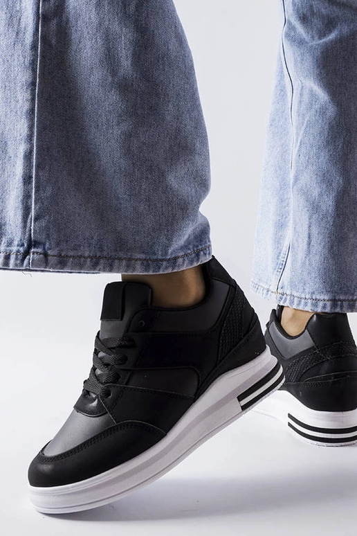 Schwarze CinqMars Keil-Sneaker Schwarze CinqMars Keil-Sneaker