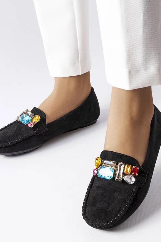 Mocassins noirs avec semelle en cuir,... Mocassins noirs avec semelle en cuir,...