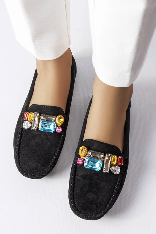 Mocassins noirs avec semelle en cuir,... Mocassins noirs avec semelle en cuir,...