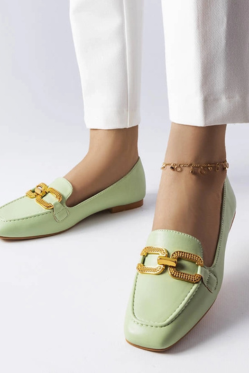 Grønne mokkasiner med...