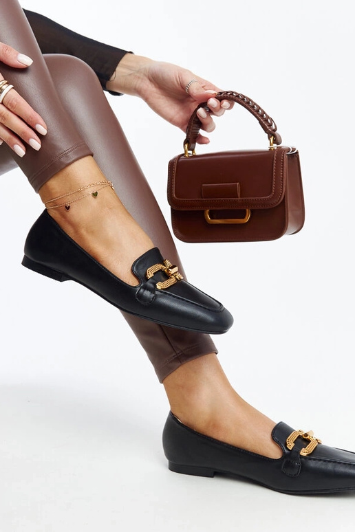 Mocassins noirs avec boucle Rousseau Mocassins noirs avec boucle Rousseau