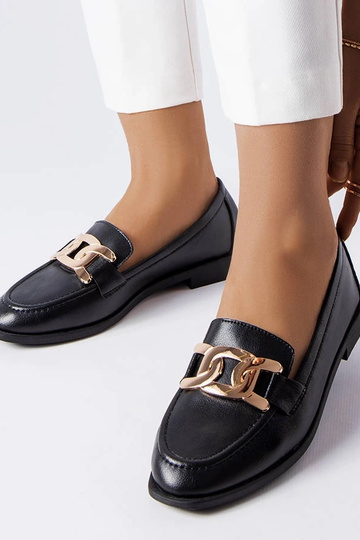 Schwarze Loafer mit Schnalle „Henrique“