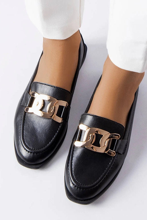 Schwarze Loafer mit Schnalle „Henrique“ Schwarze Loafer mit Schnalle „Henrique“