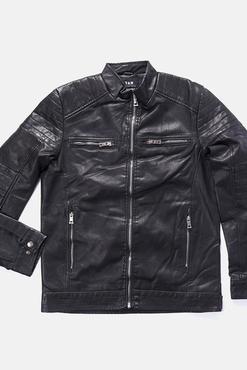Veste en similicuir noir pour homme Guertin