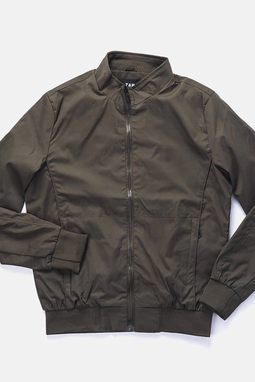 Veste col montant verte Desroches...