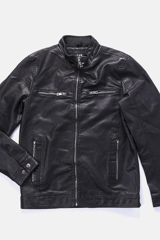 Veste en similicuir noir pour homme...