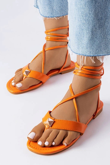 Marleau orange sandaler med snørebånd