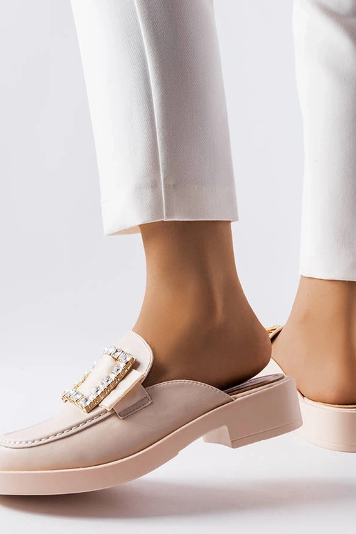 Beige flip-flops med lukket tå Columbus