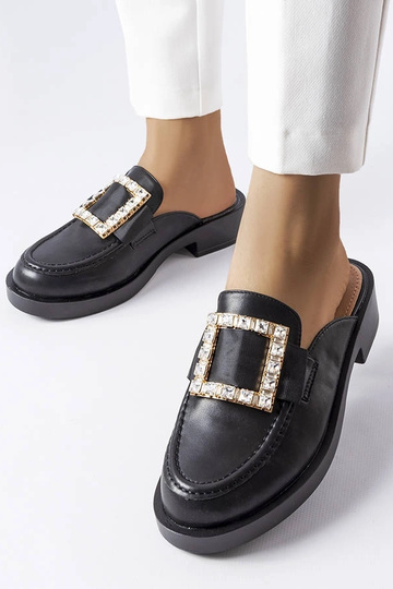 Schwarze Flip-Flops mit geschlossener Spitze Columbus