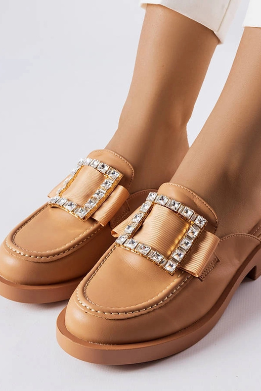 Braune Flip-Flops mit geschlossener...