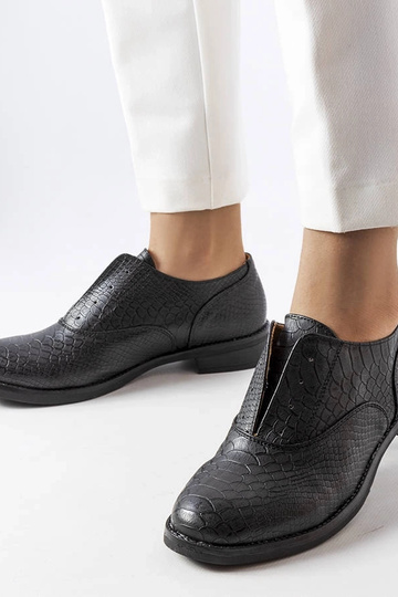 Chaussures à enfiler pour femmes en simili cuir noires Morel