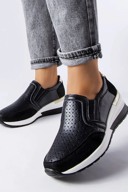 Sorte gennembrudte wedge sneakers Vernon Sorte gennembrudte wedge sneakers Vernon