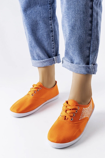 Orangefarbene Sneakers mit Zirkonia Godfrey