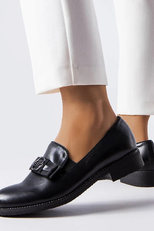 Zwarte decoratieve mocassins Tanguy