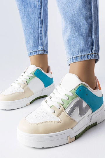 Beige und blaue Plateauschuhe von Harter