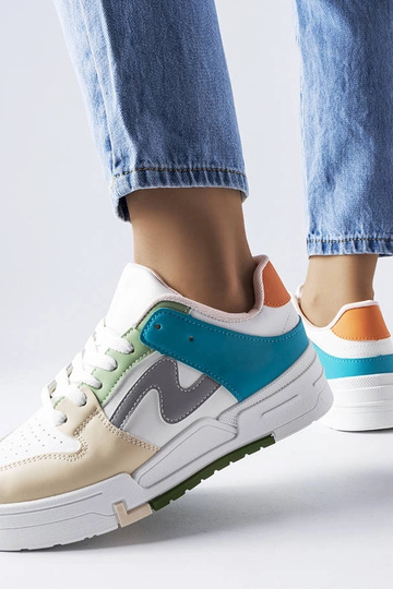 Chaussures à plateforme Harter beiges et bleues 2