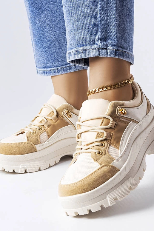 Baskets sportives marron avec semelle...