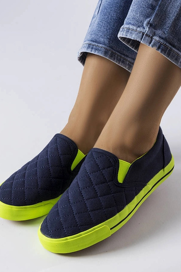 Balsamo Navy Quiltede Slip-On Sneakers 2