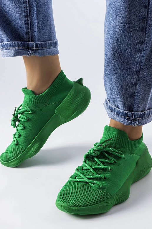 Côté-Sneakers aus grünem Stoff Côté-Sneakers aus grünem Stoff