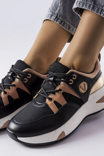 Vinceza sneakers i sort og guld 2