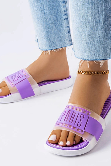 Chaussons en caoutchouc violet Paris