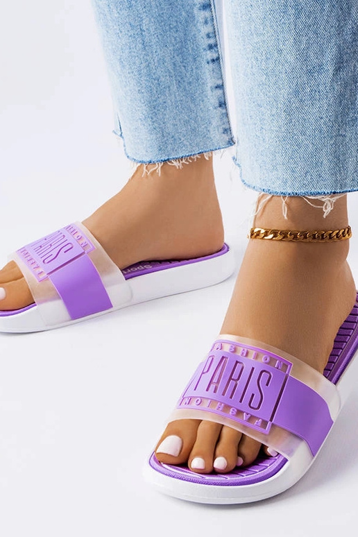 Chaussons en caoutchouc violet Paris