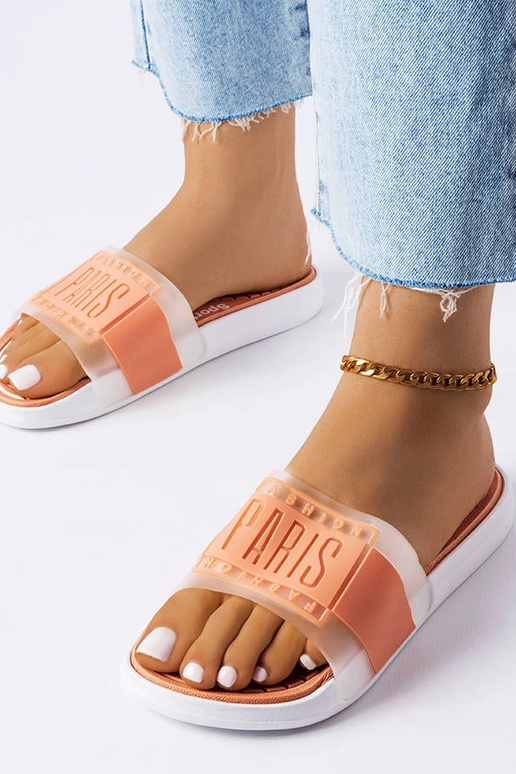 Beige gummi hjemmesko Paris