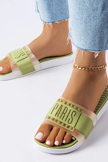 Tongs Paris en caoutchouc vert